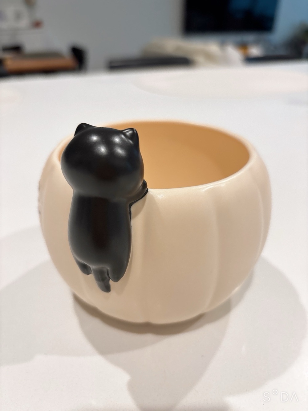 Starbucks Cream Pumpkin Mug with Black Cat Accent - Picture 2 of 3